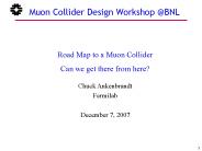 Muon Collider Design Workshop @BNL