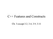 C Features and Constructs