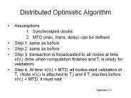 Distributed Optimistic Algorithm