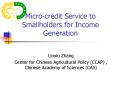 Microcredit Service to Smallholders for Income Generation PowerPoint PPT Presentation