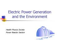 Electric Power Generation and the Environment