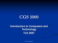 CGS 1000 PowerPoint PPT Presentation