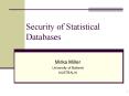 Security of Statistical Databases PowerPoint PPT Presentation