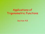Applications of Trigonometric Functions