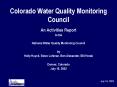 Colorado Water Quality Monitoring Council PowerPoint PPT Presentation
