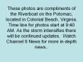 These photos are compliments of the Riverboat on the Potomac, located in Colonial Beach, Virginia. Time line for photos start at 9:40 AM. As the storm intensifies there will be continued updates. Watch Channel 9 News for more in-depth news.. PowerPoint PPT Presentation