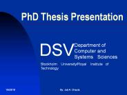 PhD Thesis Presentation