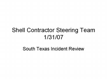 Shell Contractor Steering Team 13107
