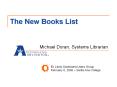 The New Books List PowerPoint PPT Presentation