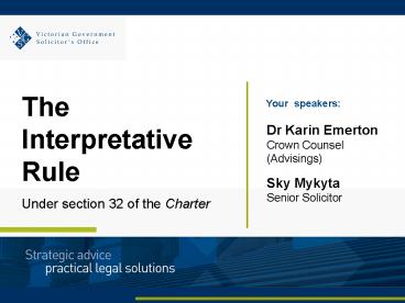 The Interpretative Rule