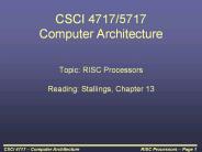 CSCI 4717/5717 Computer Architecture