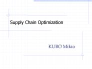 Supply Chain Optimization