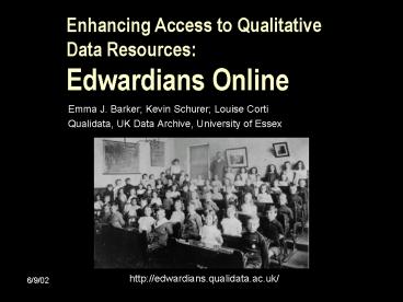 Emma J' Barker Kevin Schurer Louise Corti