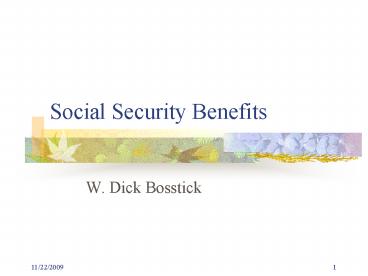 Social Security Benefits