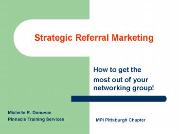 Strategic Referral Marketing