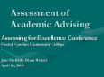 Assessment of Academic Advising PowerPoint PPT Presentation