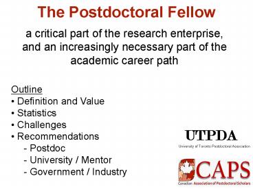 The Postdoctoral Fellow