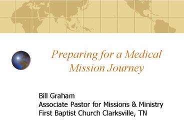 Preparing for a Medical Mission Journey