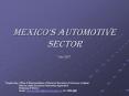 Mexicos Automotive Sector PowerPoint PPT Presentation