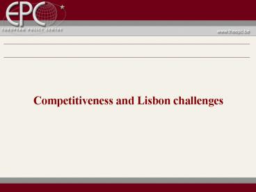 Competitiveness and Lisbon challenges