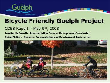 Bicycle Friendly Guelph Project