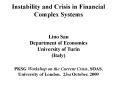 Instability and Crisis in Financial Complex Systems Lino Sau Department of Economics University of T PowerPoint PPT Presentation