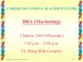 BBA (Marketing)  2 March, 2000 (Thursday) 1:00 p.m. - 2:00 p.m. T4, Meng Wah Complex PowerPoint PPT Presentation