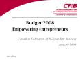 Budget 2008 Empowering Entrepreneurs PowerPoint PPT Presentation
