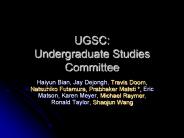 UGSC: Undergraduate Studies Committee