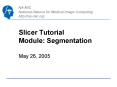 Slicer Tutorial Module: Segmentation PowerPoint PPT Presentation