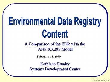 Environmental Data Registry