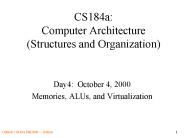 CS184a: Computer Architecture (Structures and Organization)