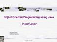 Object Oriented Programming using Java - Introduction PowerPoint PPT Presentation