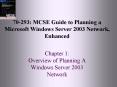 70293: MCSE Guide to Planning a Microsoft Windows Server 2003 Network, Enhanced Chapter 1: Overview PowerPoint PPT Presentation