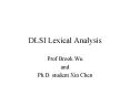 DLSI Lexical Analysis PowerPoint PPT Presentation