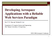 Developing Aerospace Applications with a Reliable Web Services Paradigm
