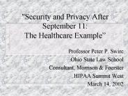 "Security and Privacy After September 11: The Healthcare Example