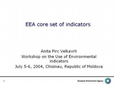 EEA core set of indicators
