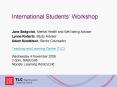 International Students Workshop PowerPoint PPT Presentation