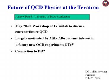 Future of QCD Physics at the Tevatron