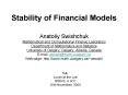 Stability of Financial Models