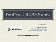 Fiscal Year End 2003 Overview