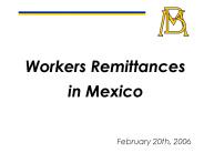 Workers Remittances in Mexico