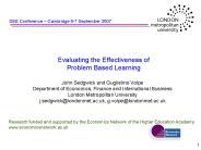 Evaluating the Effectiveness of Problem Based Learning