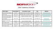 2008 Tradeshow Schedule