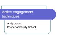 Active engagement techniques