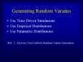 Generating Random Variates PowerPoint PPT Presentation