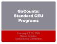 GaCounts: Standard CEU Programs PowerPoint PPT Presentation