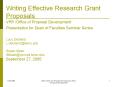 Writing Effective Research Grant Proposals VPR Office of Proposal Development Presentation for Dean PowerPoint PPT Presentation