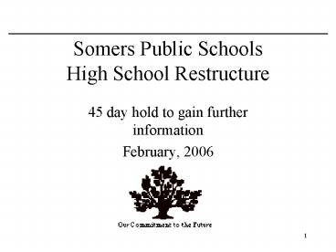 Somers Public Schools High School Restructure